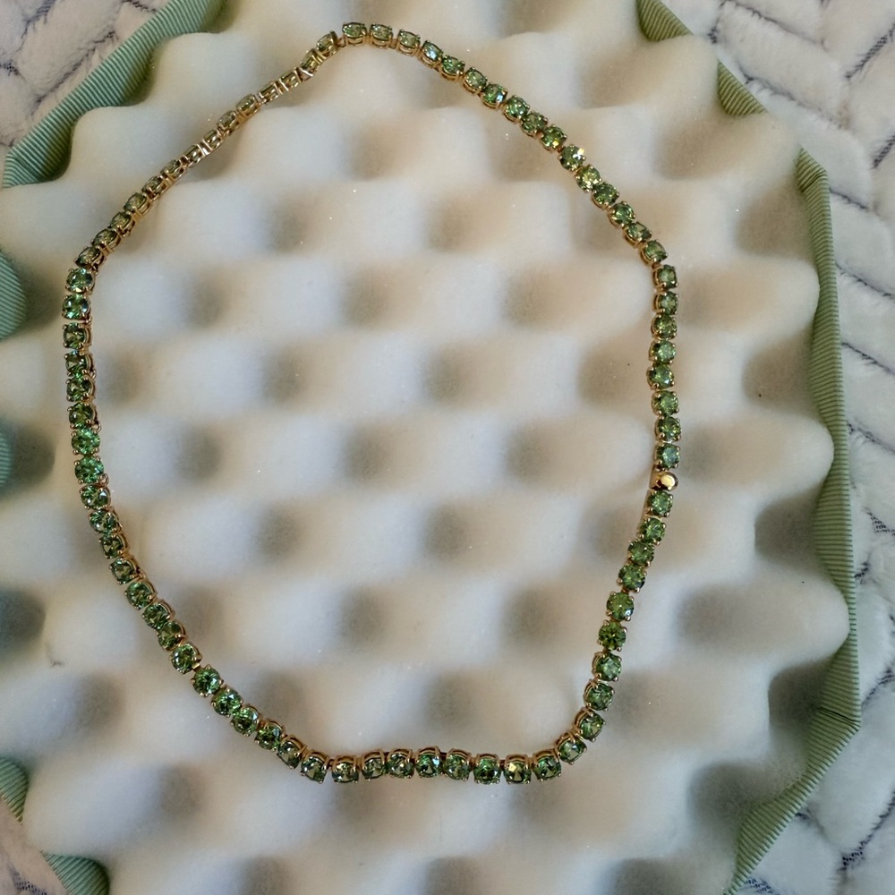 Swarovski Green Necklace Elegant Choker Jewelry - Picture 7 of 7